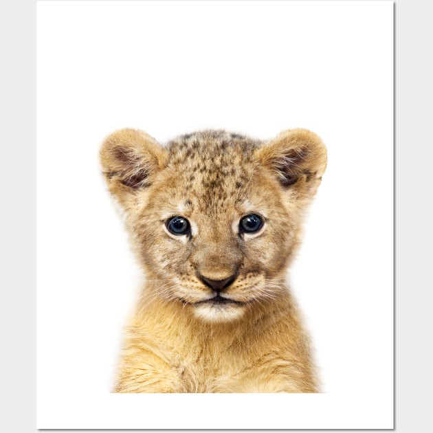 Baby Lion, Safari Animals, Kids Art, Baby Animals Art Print By Synplus Wall Art by Synplus